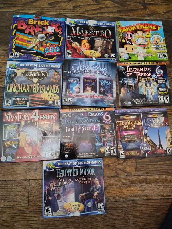 Lot Of 610 PC Mystery & Hidden Objects Games - Includes some 6 Packs