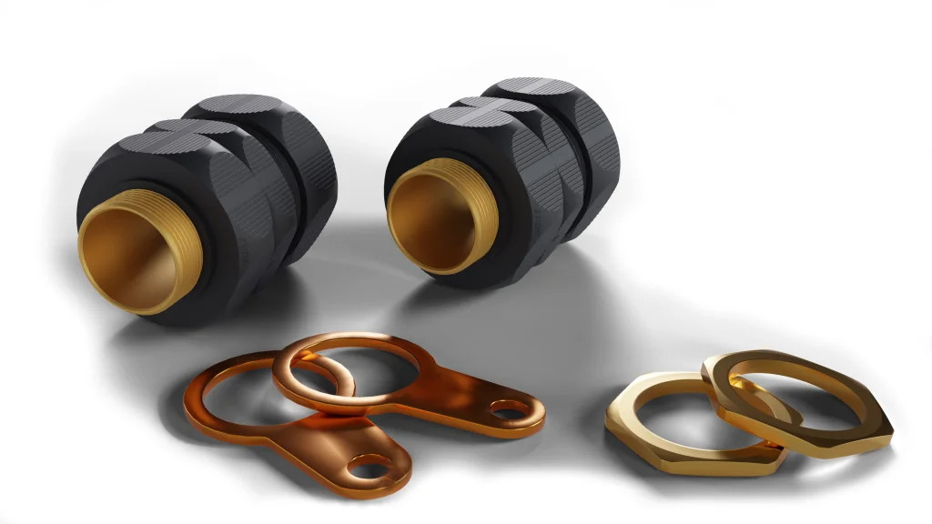 Pack Of 2 x Cable Gland Black ShieldGLAND M32 Clamping Range 24-36mm Wiska