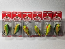Mann's Bait Company Baby 1- (6 lures of Orange Tiger Shad Holographic)