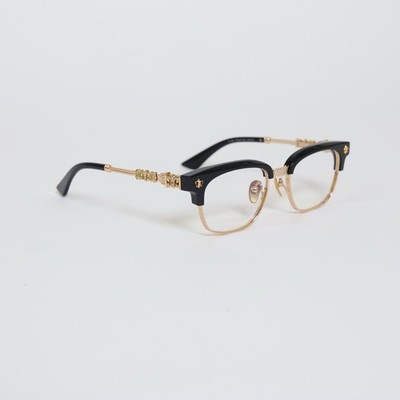 Chrome Hearts Black Glasses Frames w/ Gold 925 Leather Case Included