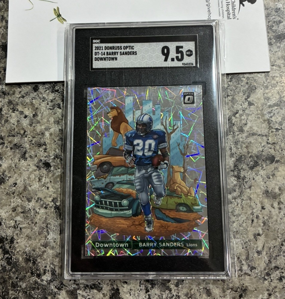Barry Sanders 2021 Panini Donruss Optic Downtown SSP sgc 9.5