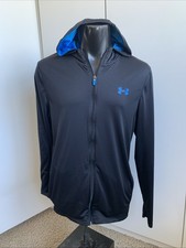 Under Armour 1/4 zip sz medium loose fit Heatgear black hoodie long sleeve shirt