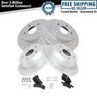 Front Rear Posi Metallic Brake Pad Performance Drilled Slotted Rotor
