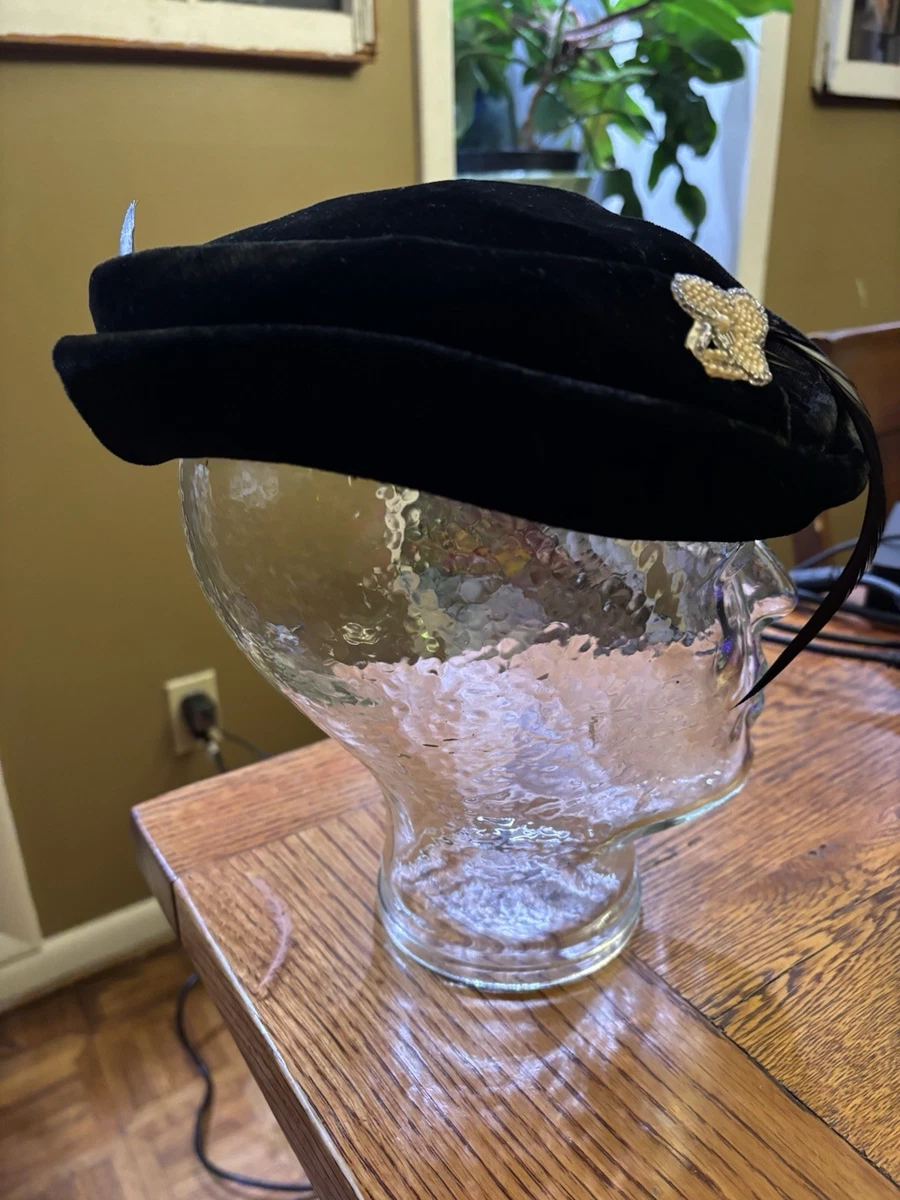 Satin Pillbox Black Vintage Hats for Women for sale | eBay display picture 1