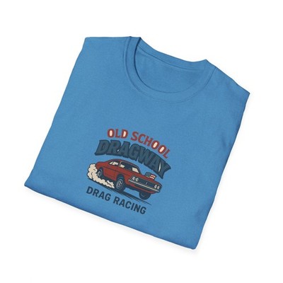 Old School Drag Racing Classic Muscle Car T-Shirt | Red White Blue