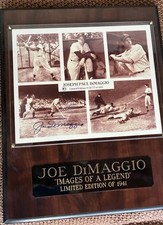 Joe DiMaggio 1941 ‘Images Of A Legend’ Autographed Plaque Limited Edition