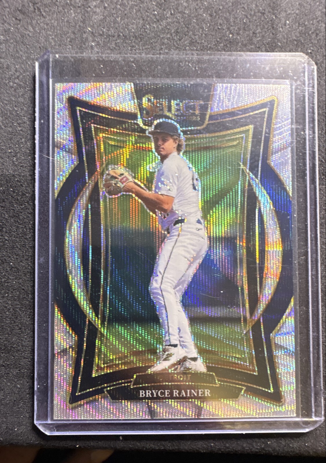 2025 Panini Select - Concourse Bryce Rainer #52 Silver Wave Prizm (RC) Tigers