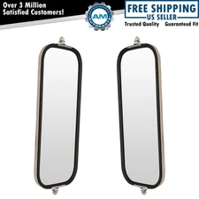 West Coast Mirror Ribbed Back 16x7 Stainless Steel Pair Set for Heavy Duty Truck