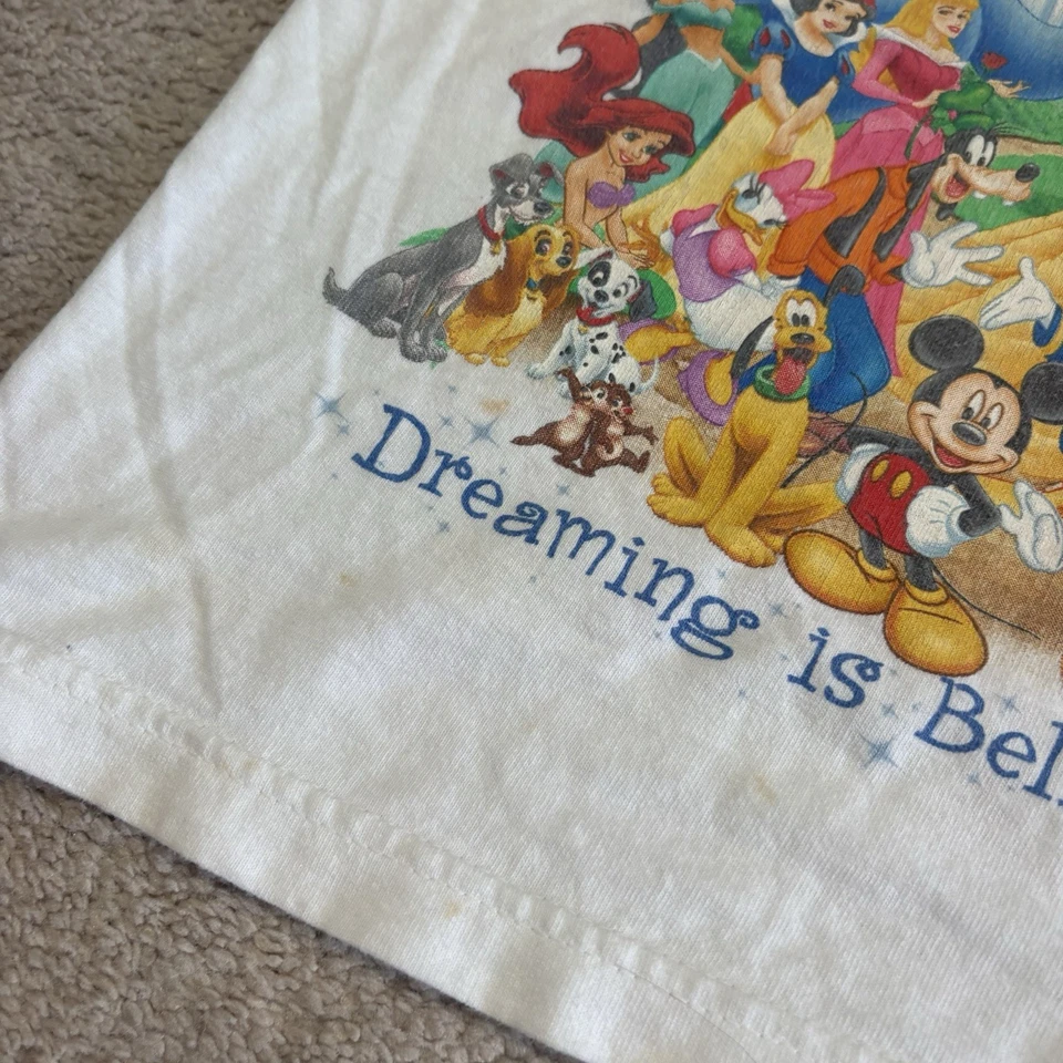РЕДКАЯ 00s Disney Dreaming is Believing персонаж винтажный графический футболка - Изображение 4 из 4