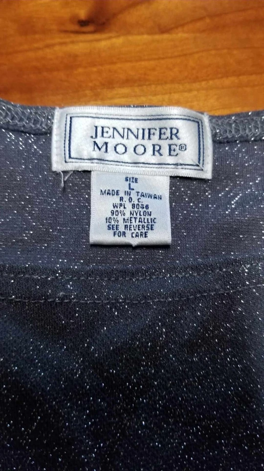 Camisa túnica para mujer Jennifer Moore grande azul cuello redondo manga 3/4 Foto 4 de 4