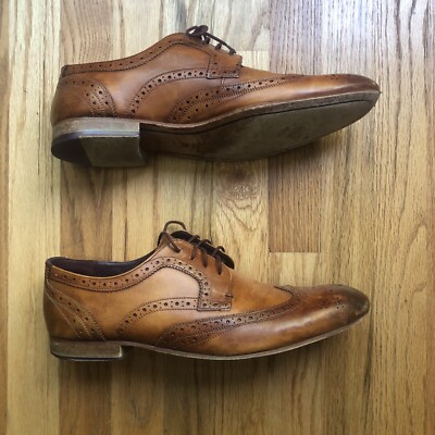 Mens Ted Baker Brown Tan Leather Gryene Oxford Brogues Lace 