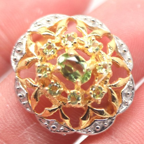 Unheated Gemstone Green Peridot Jewelry Ring 925 Sterling Silver Size 7.75 - Picture 2 of 4