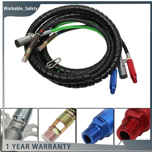For Semi Truck Tractor Trailer 15' 3-in-1 Wrap 7 Way ABS Air Line Hose OTR6818 - Picture 9 of 9