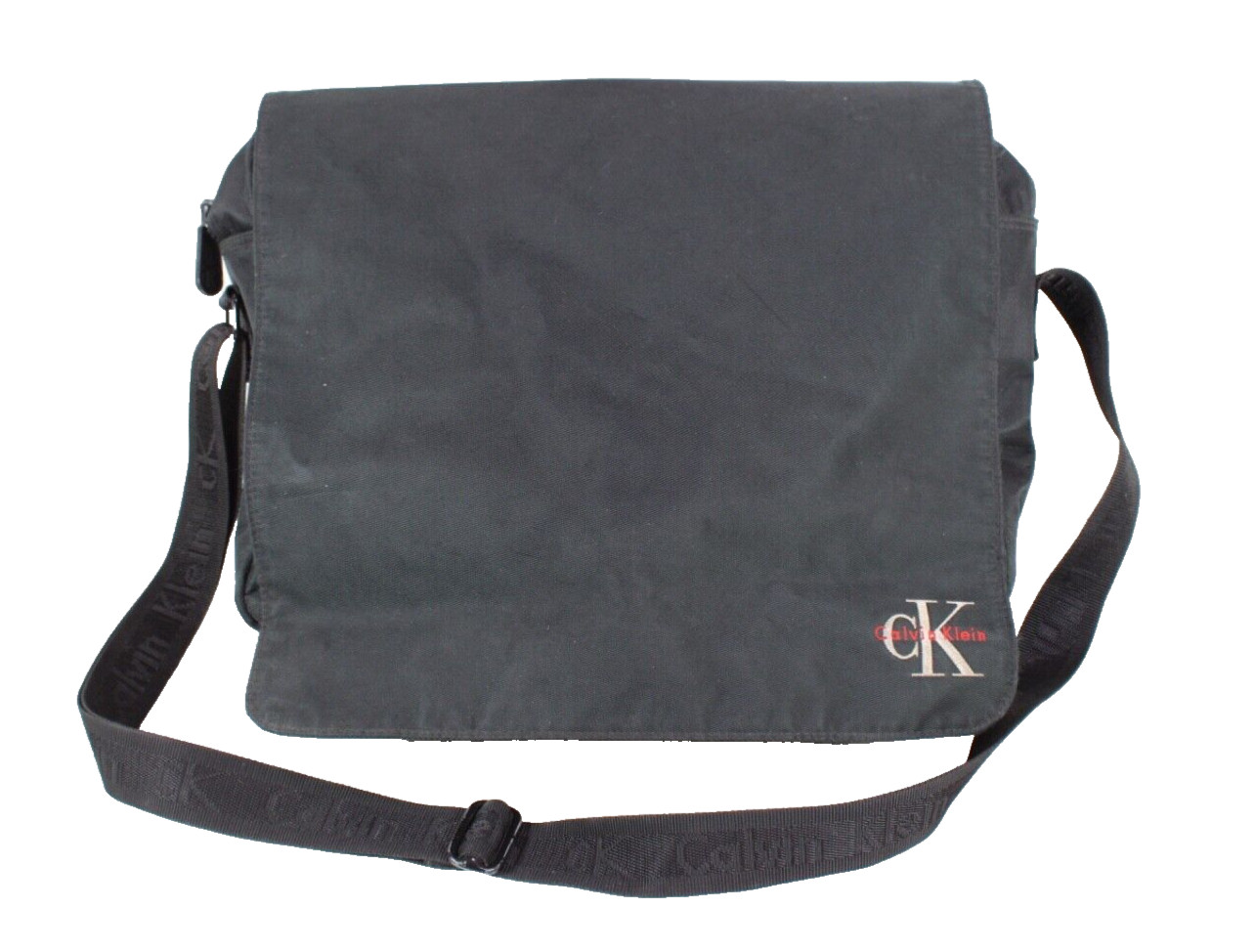 Calvin Klein Tasche Unisex Messenger Crossbody Bag Nylon schwarz Vintage PB399