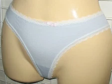 JACH'S GIRLFRIEND - NEW - BLUE - SMALL - COTTON STRETCH THONG PANTY