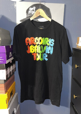 J BALVIN x FriendsWithYou Arcoiris Tour T Shirt Tee Size Large
