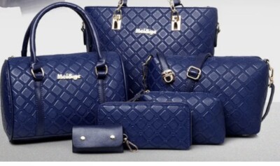 6 Piece Tote Bag Set-BLUE