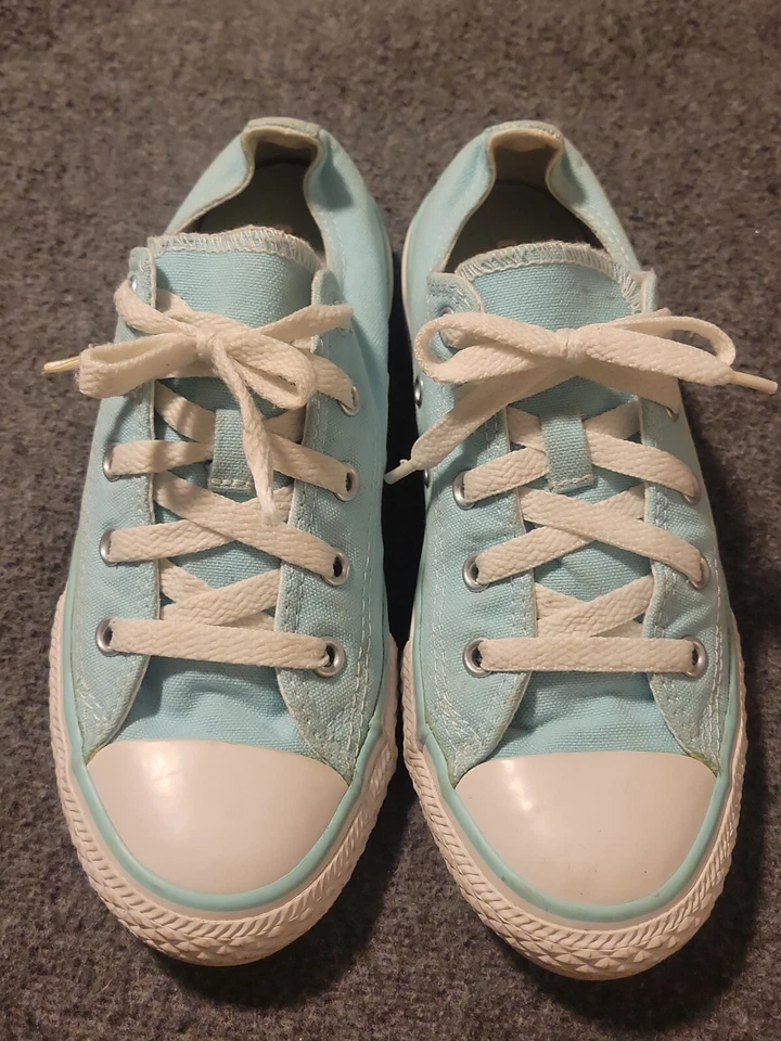 匡威 CONVERSE ALL STAR 低帮运动鞋/牛津鞋/鞋 儿童 尺寸 2 完好 绿色 — 第 2/4 张图片