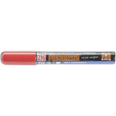 Zig Posterman Wet Wipe 6mm Broad Marker - Red