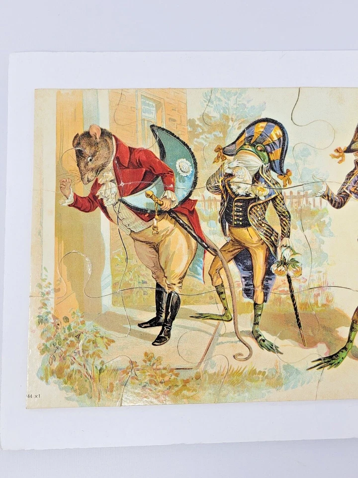 Antiguo (Juego de 3) Milton Bradley FREDDIE FROG PICTURE PUZZLE #4744 circa 1910 Foto 4 de 4