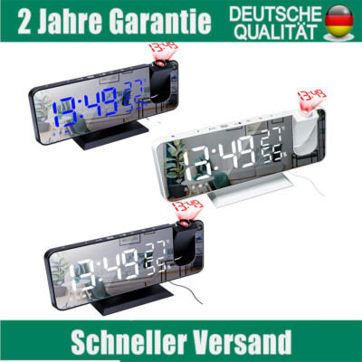 Digital LCD Alarm Wecker Uhr mit Projektion Snooze Datum Temperatur  Projektor DE