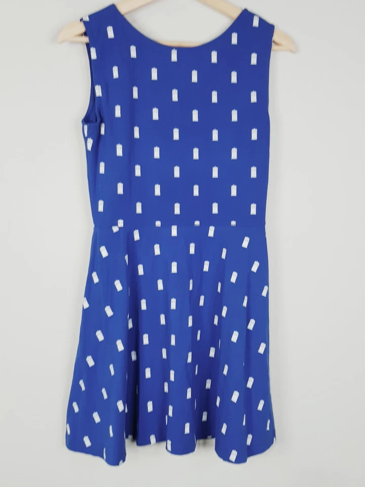 DOCTOR WHO BBC Womens Size M or 12 Blue Tardis Patterned Sleeveless Dress - Image 4 of 4
