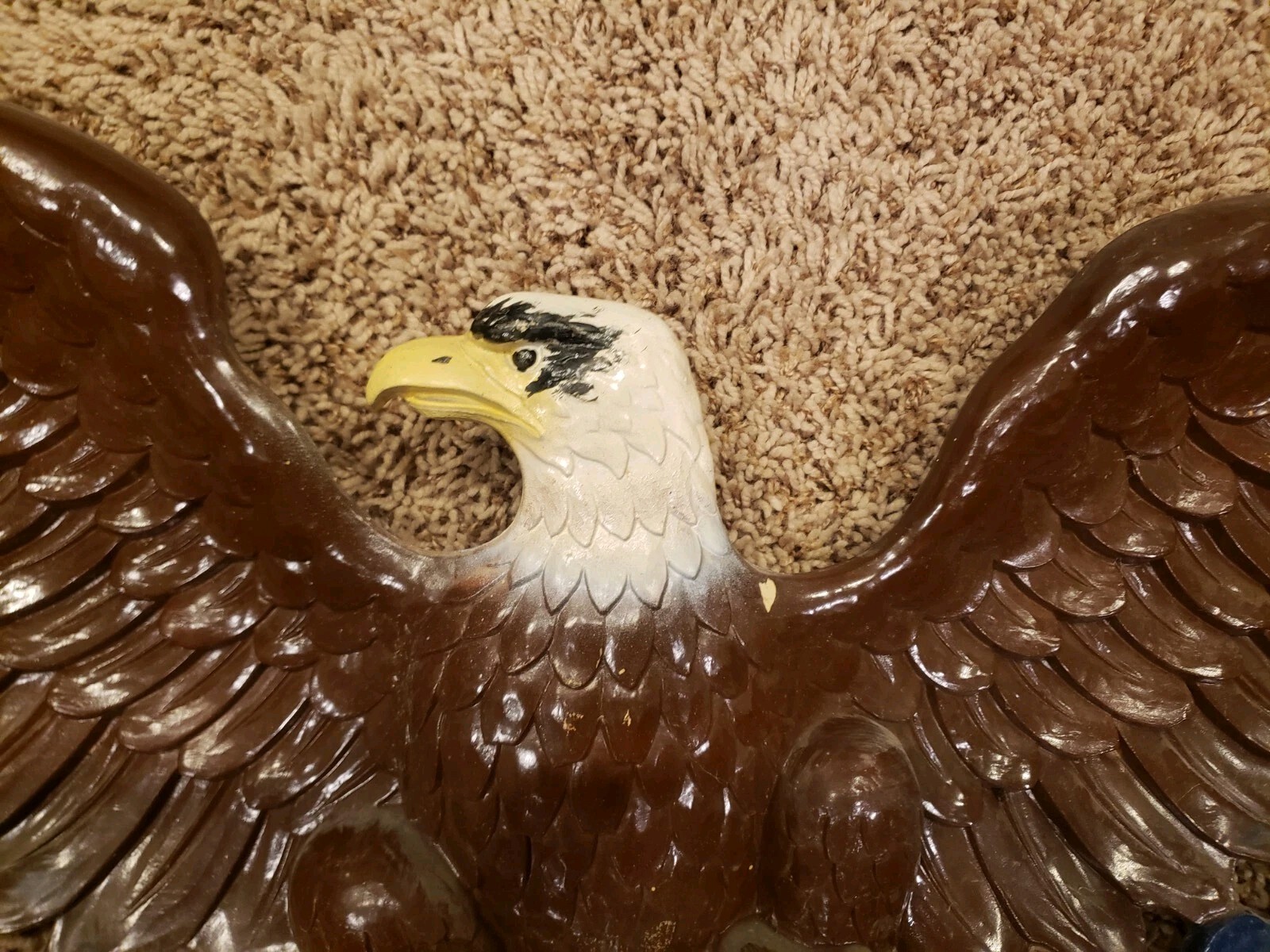Vintage 1958 Syroco Federal Bald Eagle 3762 Plastic Wall Plaque 45" Wings X 17" 