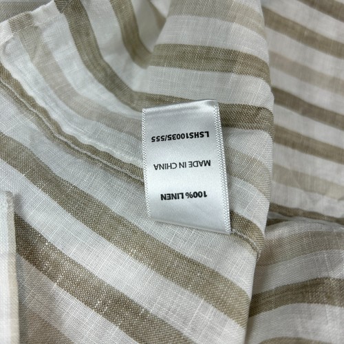 Gazman 100% Linen Shirt Men's Sz S Beige Striped Relaxed Fit Long Sleeve Casual - Picture 6 of 9