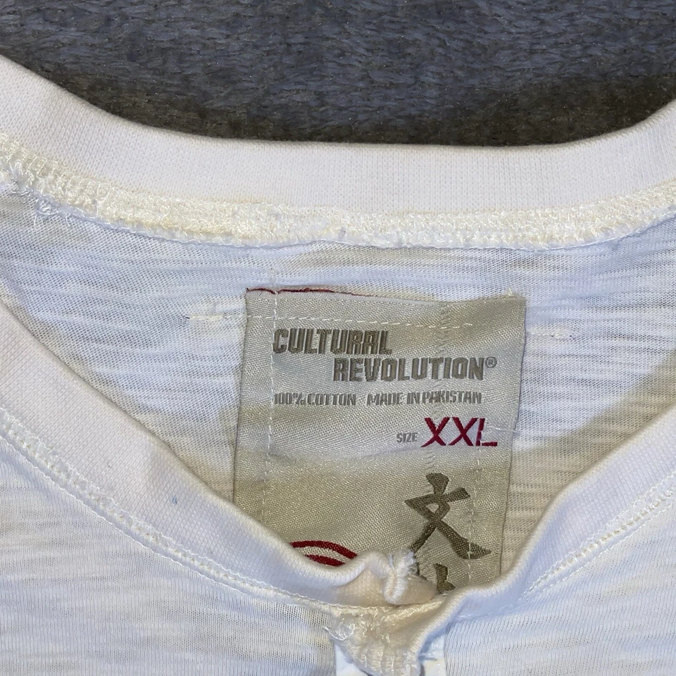 Cultural Revolution Shirt Men's XXL Long Sleeve Button Up Neck Two Pocket Beige - Image 2 of 4