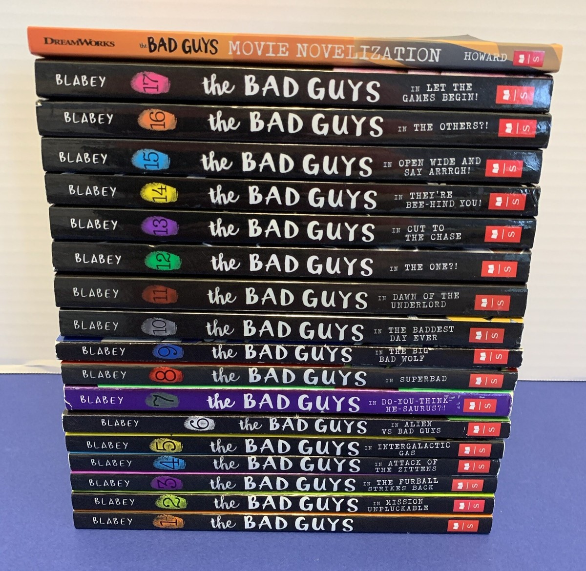 Lot of 18 ~ Paperback Books ~ THE BAD GUYS ~ # 1-17 + MOVIE