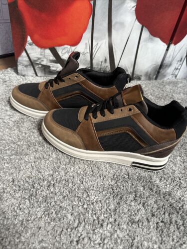 WOMENS COMFY FLAT LOW WEDGE HEEL LACE UP TRAINERS SPORTS PUMPS SHOES SIZE 6/39 - Picture 4 of 6