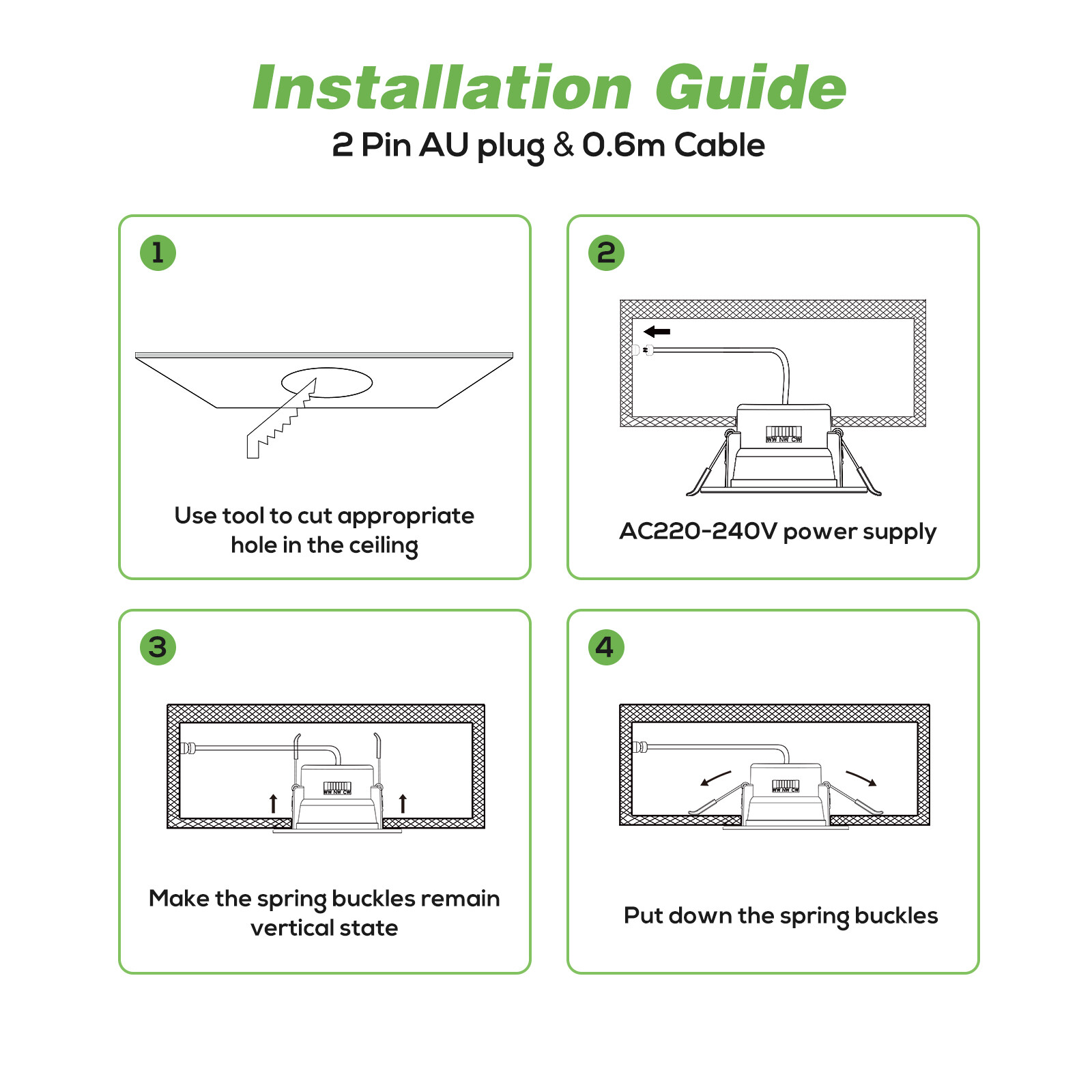 70mm 90mm 120mm LED Downlights Kit Dimmable CCT Changeable Flat