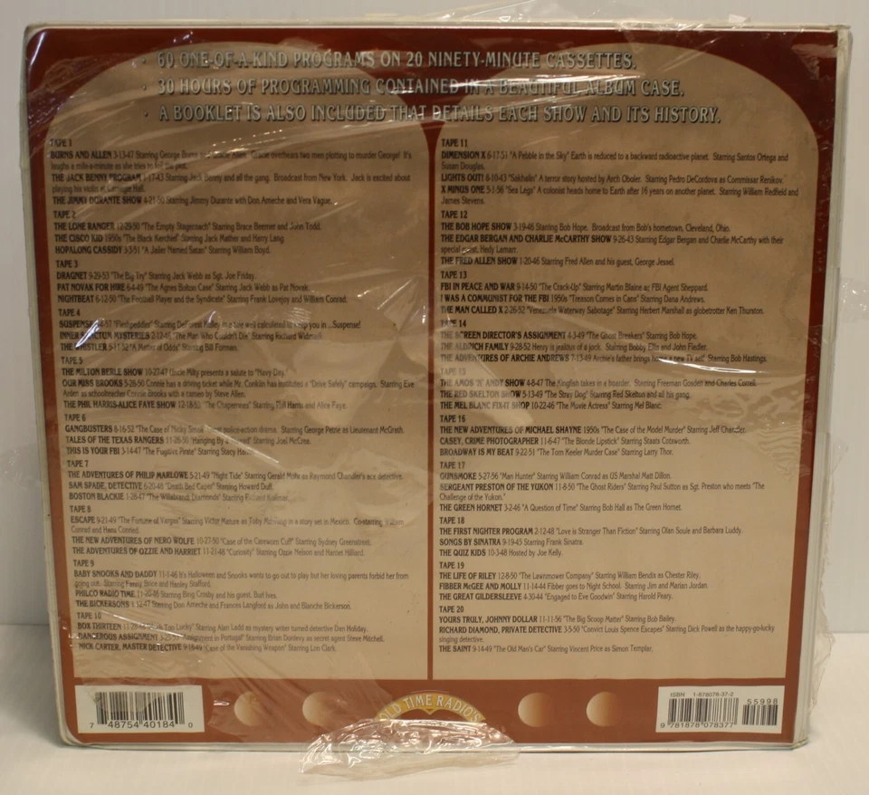 Old Time Radio's Greatest Shows 20 Audio Cassettes, NEW SEALED - Image 2 of 3