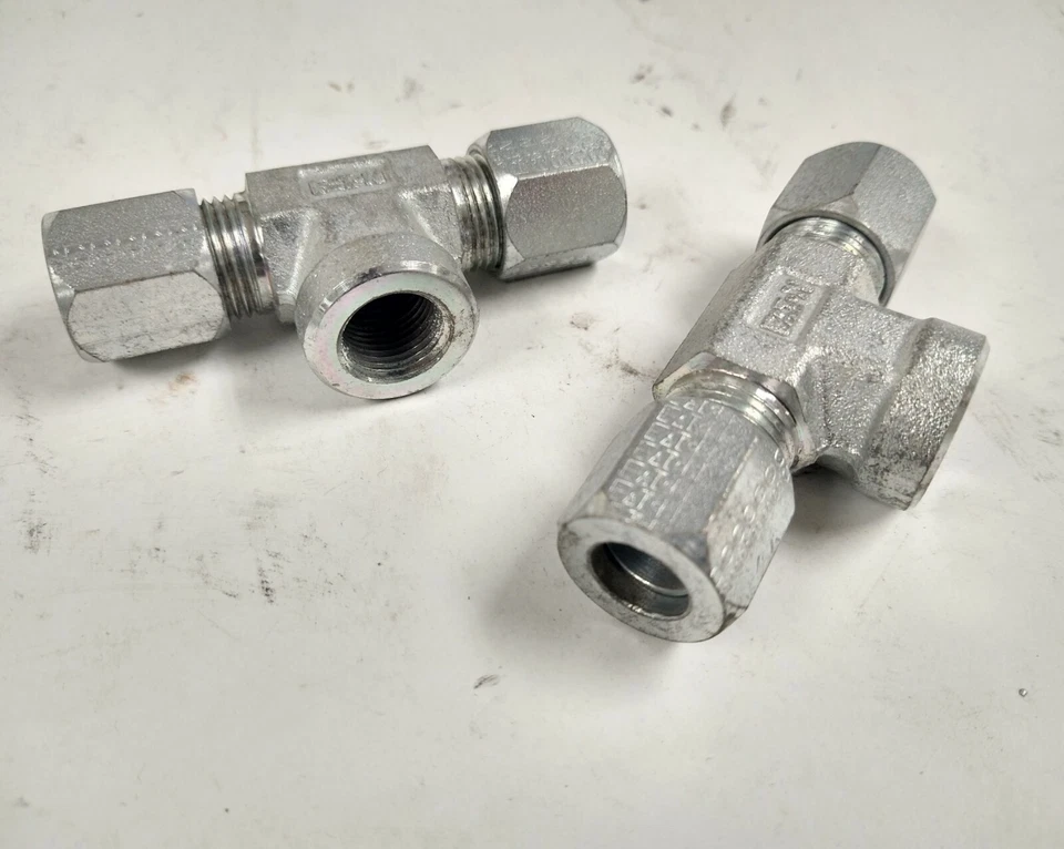 EATON 1/2" FERRULE COMPRESSION TO 3/8" FNPT TEE FITTINGS (LOT 10) 47655-08-08-06 - Image 3 of 3