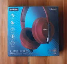 New Fisher Life Pro Wireless Bluetooth Headphones Over The Ear Red Made In USA