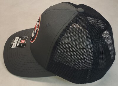 Richardson 112 Split Charcoal/Navy Trucker Hat with Custom Leather