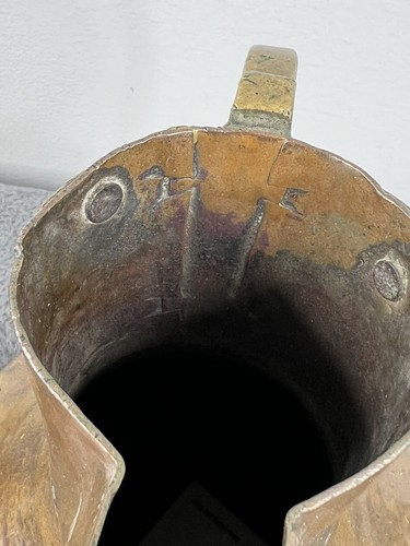 Massive Kupfer Middle Eastern Farm Ewer / Krug Vase handgehämmert Vintage - Bild 7 von 13