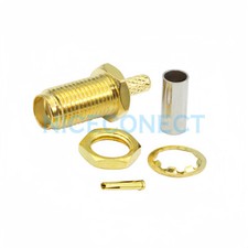 10x SMA Female Jack Crimp Bulkhead Nut RF Connector for LMR100 RG316 RG174 Cable