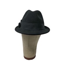 Scala Collezione 100 Wool Fedora Hat OS Black Gem Fabric Flower Accent