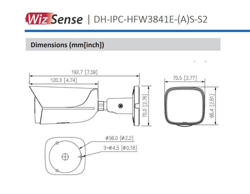 Dahua IPC-HFW3841E-AS-S2 8MP Built-in Mic WizSense PoE IR 30M IP Bullet Camera - Picture 9 of 17
