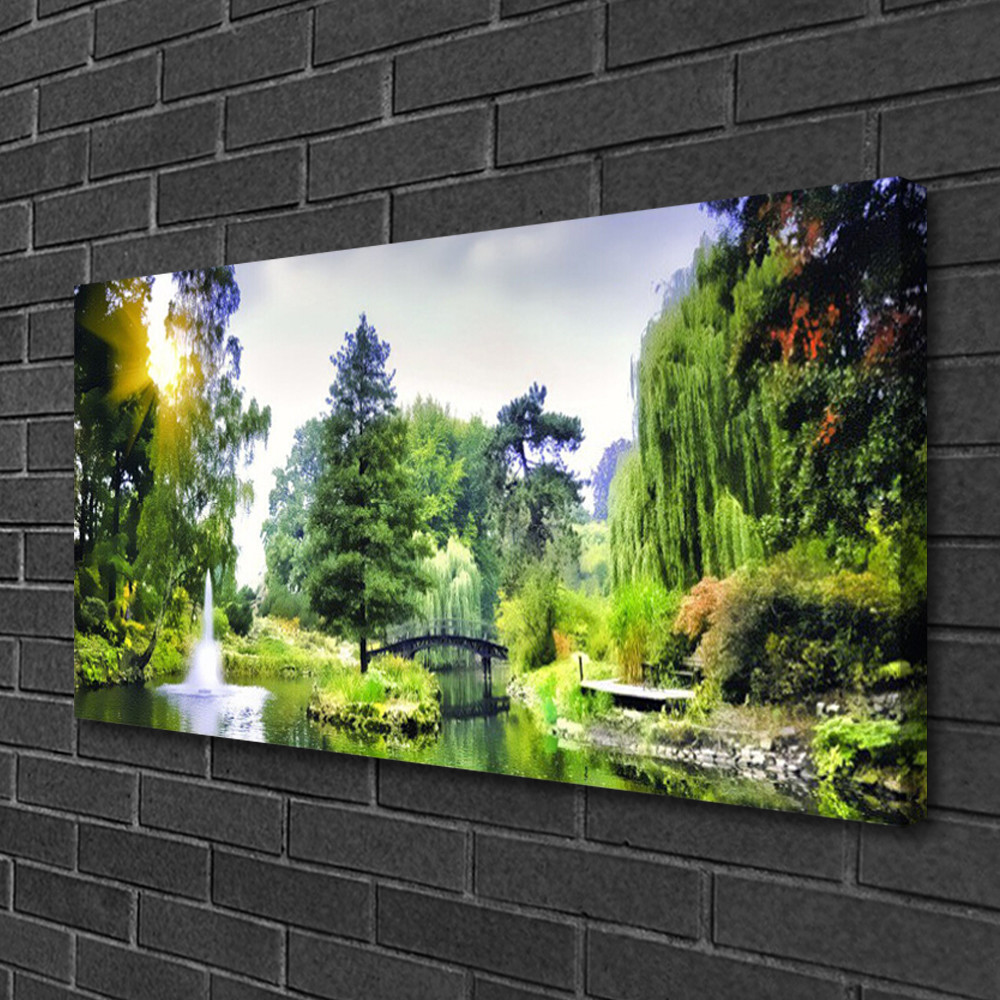 Photo sur toile forêt ensoleillée de 100x50 cm pour salon zen et lumineux