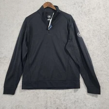 NWT Cutter & Buck Mens Black Long Sleeve Pullover Jacket Size M JPT