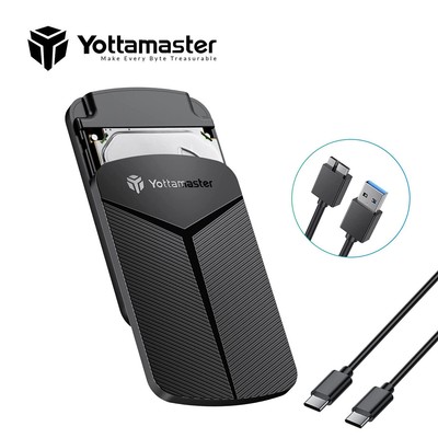 Yottamaster 2,5'' SATA SSD HDD USB 3.0 Externes Festplattengehäuse mit USB Kabel