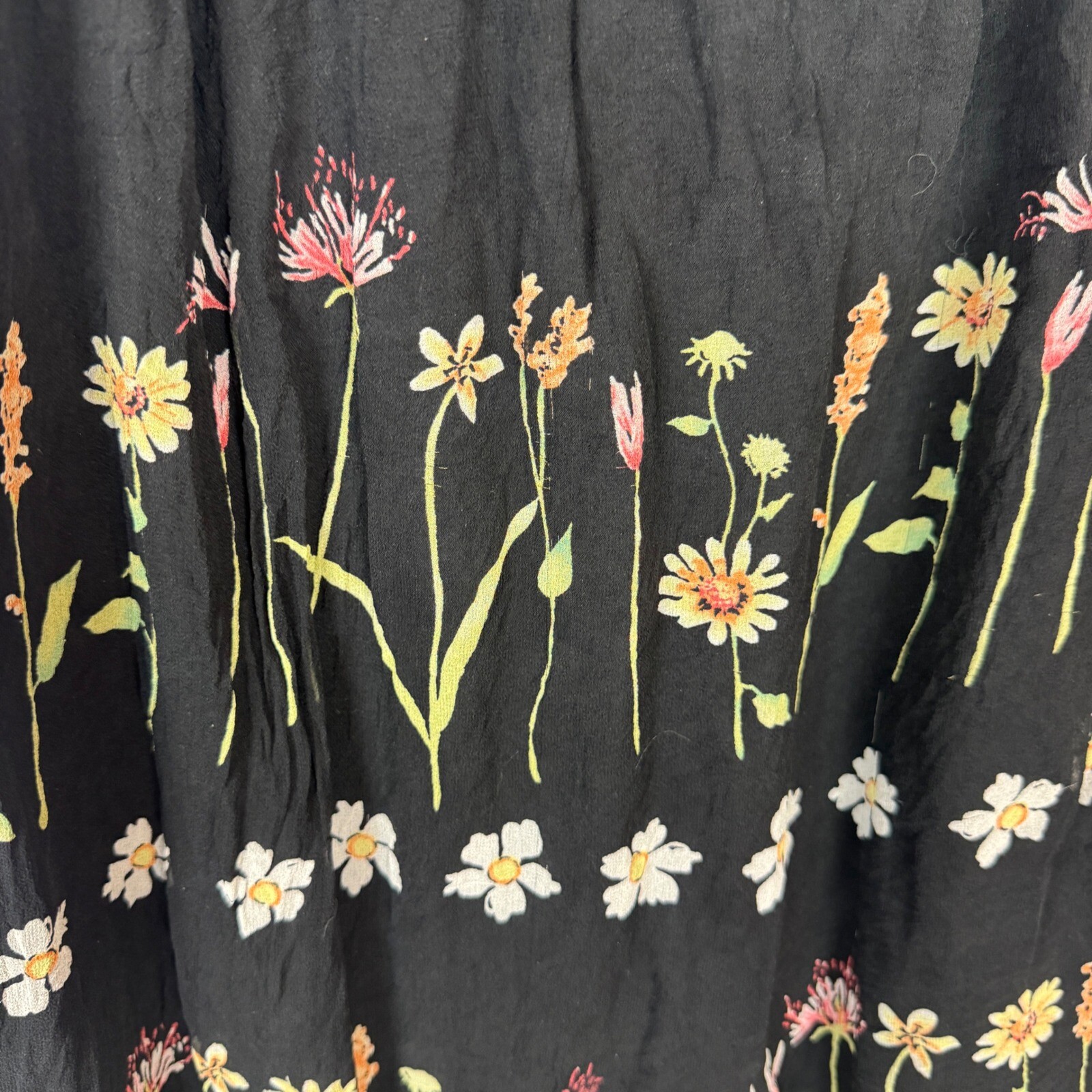 Anna Sui Anthropologie Womens Silk Babydoll Dress Size 6 Floral Whimsigoth Fairy