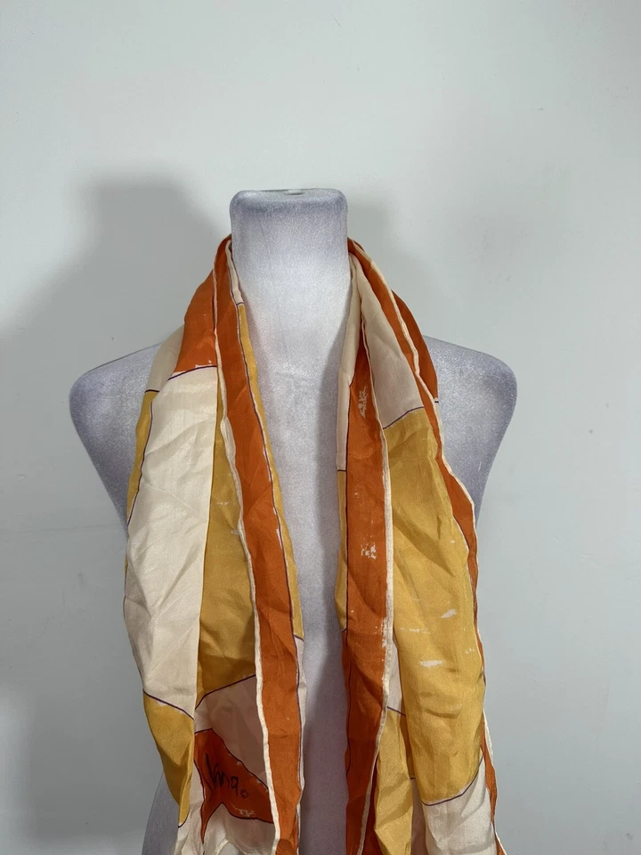 Bufanda rectangular Vera para mujer color naranja  Foto 2 de 4