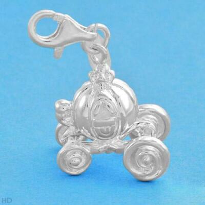 HOCHWERTIGER 925 STERLING SILBER ASCHENPUTTEL KUTSCHE CHARM