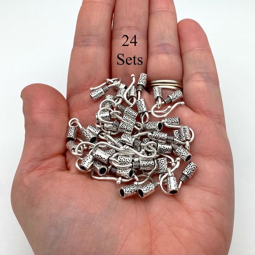 Sets Of Silver Colored Base Metal Leather Hooks Clasps (3 Variations) (MCL31) - Picture 8 of 13