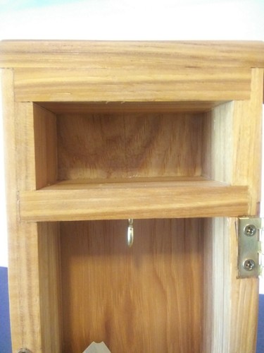 Hand Made Miniature Wooden Curio Cabinet Medal Display Case Mantel Plaque 10"x5" - Picture 5 of 10