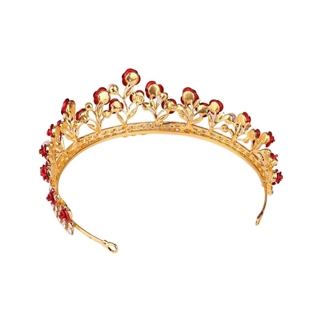 Fresh Romance Red Roses Tiara Crown | Royalty Crown Hair  display picture 1