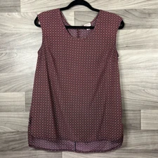 Merona Womens Blouse Multicolor Geometric Sleeveless Scoop Neck Pullover M